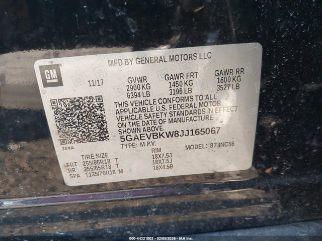Продажа на аукционе авто 2018 Buick Enclave Premium, vin: 5GAEVBKW8JJ165067, номер лота: 44321002