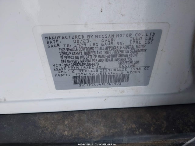 3N1CP5CV4PL564473 Nissan Kicks Sv Xtronic Cvt