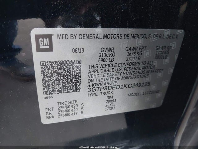 GMC Sierra 1500 Slt 2019 3GTP8DED1KG249125 Image 9
