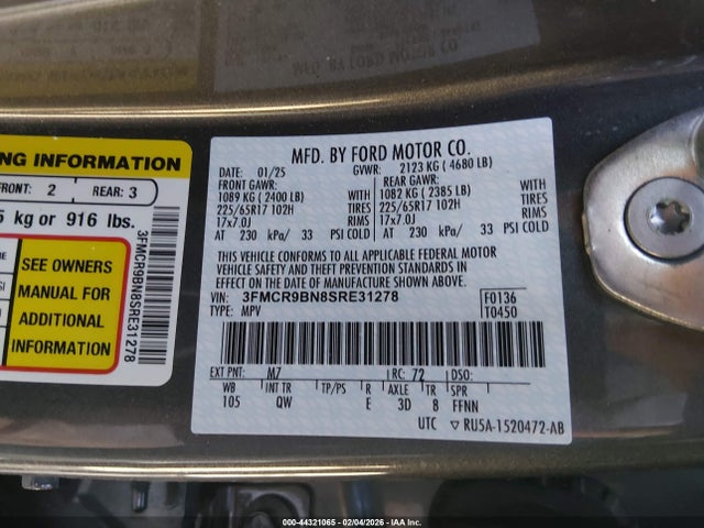 3FMCR9BN8SRE31278 Ford Bronco Sport Big Bend