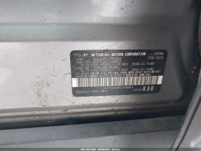Продаж на аукціоні авто 2023 Mitsubishi Outlander Phev Ralliart S-awc/se S-awc, vin: JA4T5UA99PZ040063, номер лоту: 44321069