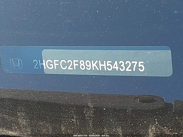 Honda Civic Sport 2019 2HGFC2F89KH543275 Image 9