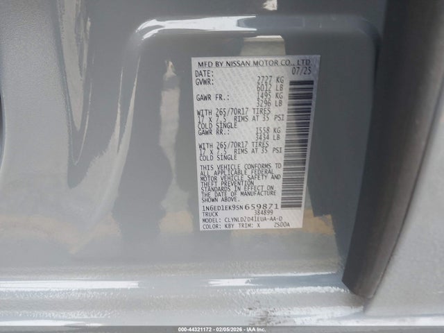 1N6ED1EK9SN659871 Nissan Frontier Pro-4x 4x4