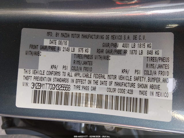 2016 MAZDA MAZDA3 3MZBM1T70GM325568 Photo 8