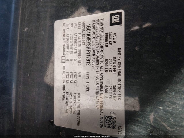 2017 CHEVROLET SILVERADO 2500HD 1GC1KVEY8HF117912 Photo 8