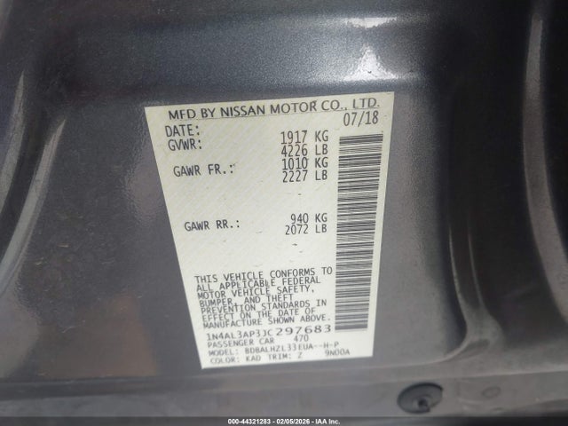 1N4AL3AP3JC297683 Nissan Altima 2.5 Sr