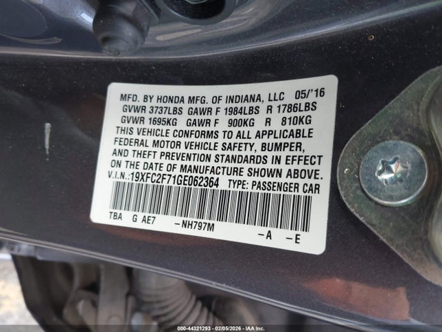 19XFC2F71GE062364 Honda CIVIC EX