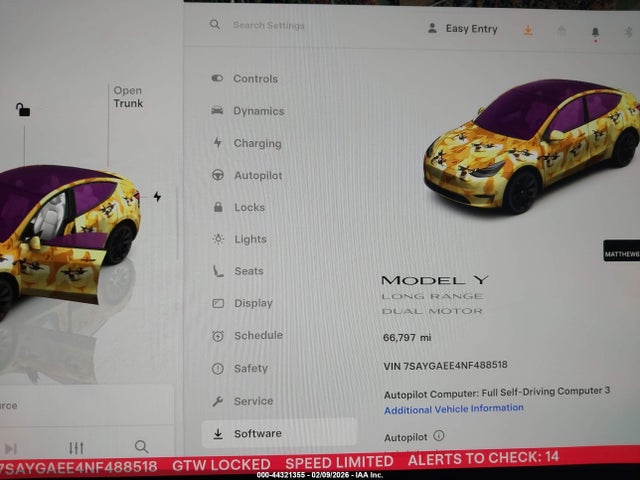 Aukcja sprzedaży 2022 Tesla Model Y Long Range Dual Motor All-wheel Drive, vin: 7SAYGAEE4NF488518, numer aukcji: 44321355