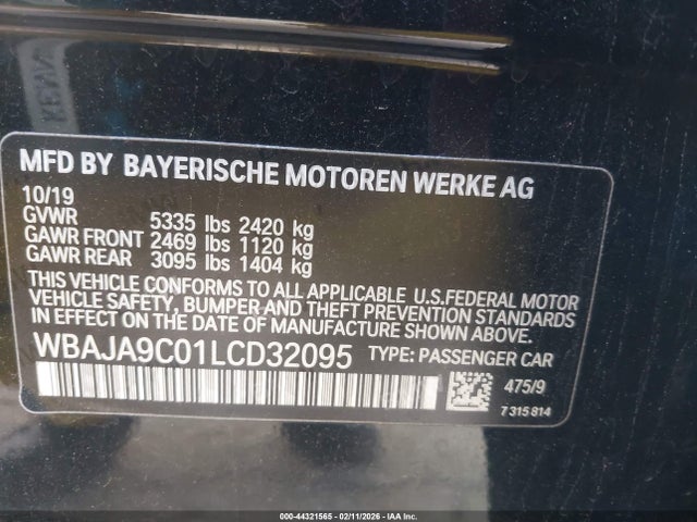 WBAJA9C01LCD32095 BMW 530e Iperformance