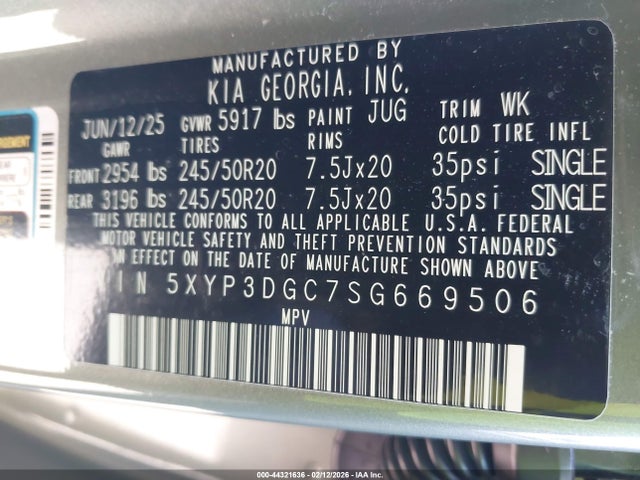 5XYP3DGC7SG669506 KIA Telluride Ex X-line