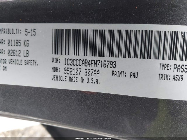 Продаж на аукціоні авто 2015 Chrysler 200 Limited, vin: 1C3CCCAB4FN716793, номер лоту: 44321733