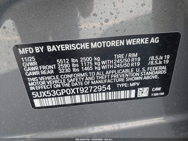 BMW X3 30 Xdrive 2026 5UX53GP0XT9272954 Image 9
