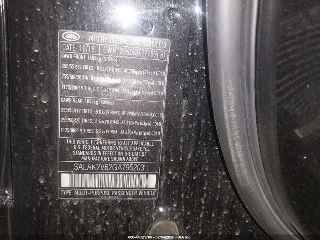 2016 LAND ROVER LR4 SALAK2V62GA795203 Photo 8