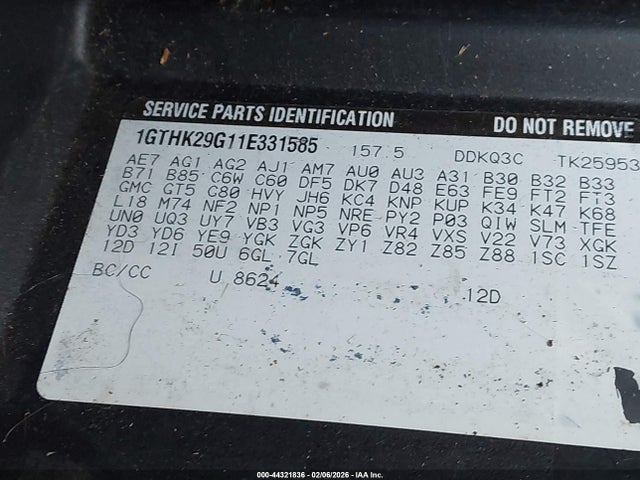 Aukcja sprzedaży 2001 Gmc Sierra 2500hd Sle, vin: 1GTHK29G11E331585, numer aukcji: 44321836