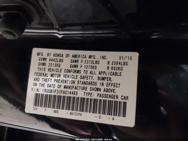 2015 ACURA TLX 19UUB1F31FA014495 Photo 8