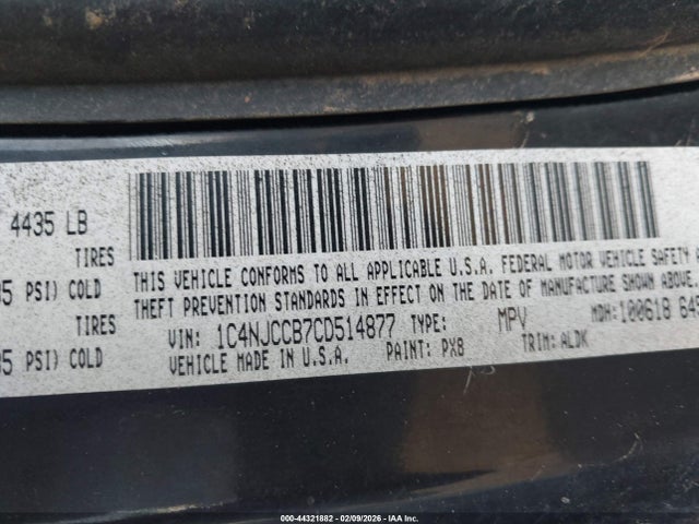 2012 JEEP COMPASS 1C4NJCCB7CD514877 Photo 8