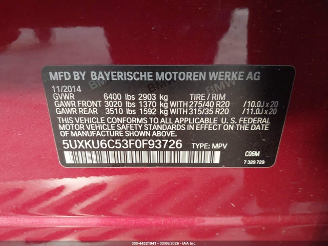 2015 BMW X6 5UXKU6C53F0F93726 Photo 8