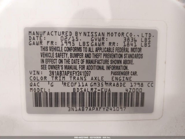 3N1AB7APXFY241097 Nissan SENTRA SR