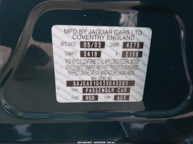 2003 JAGUAR X-TYPE SAJEA51D63XD43283 Photo 8