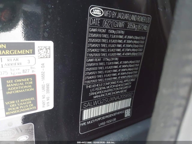 2022 LAND ROVER RANGE ROVER SPORT SALWG2SUXNA205692 Photo 8