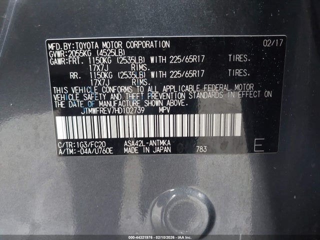 2017 TOYOTA RAV4 JTMWFREV7HD102739 Photo 8