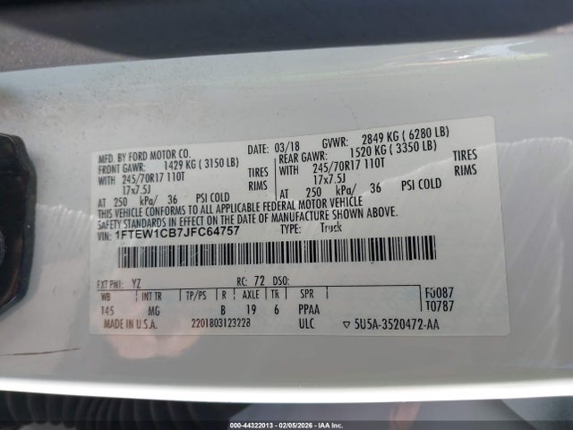 2018 FORD F-150 1FTEW1CB7JFC64757 Photo 8