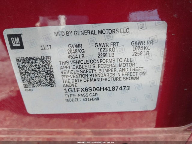 2017 CHEVROLET BOLT EV 1G1FX6S06H4187473 Photo 8