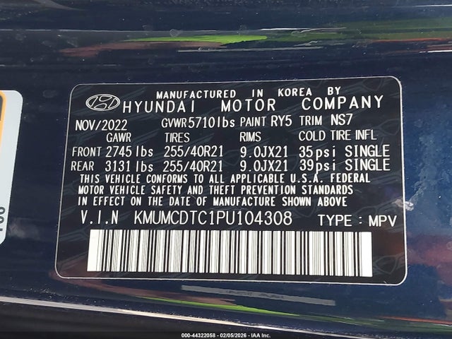 KMUMCDTC1PU104308 Genesis Gv70 3.5t Awd Sport