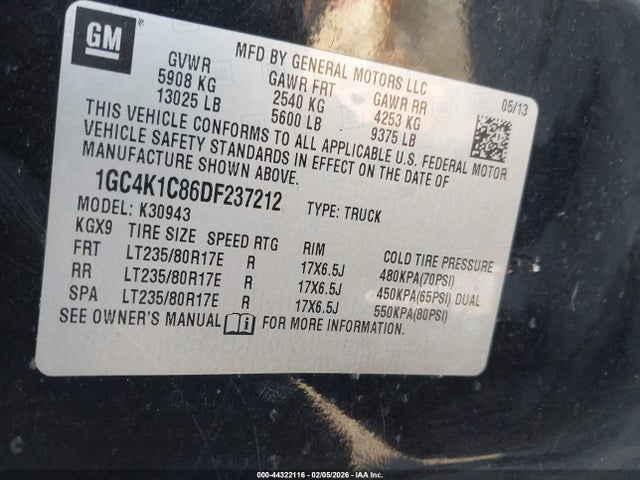 Продаж на аукціоні авто 2013 Chevrolet Silverado 3500hd Ltz, vin: 1GC4K1C86DF237212, номер лоту: 44322116