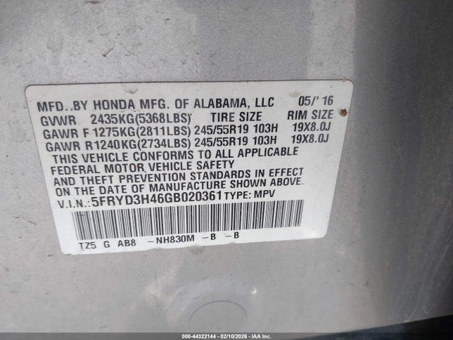 2016 ACURA MDX 5FRYD3H46GB020361 Photo 8