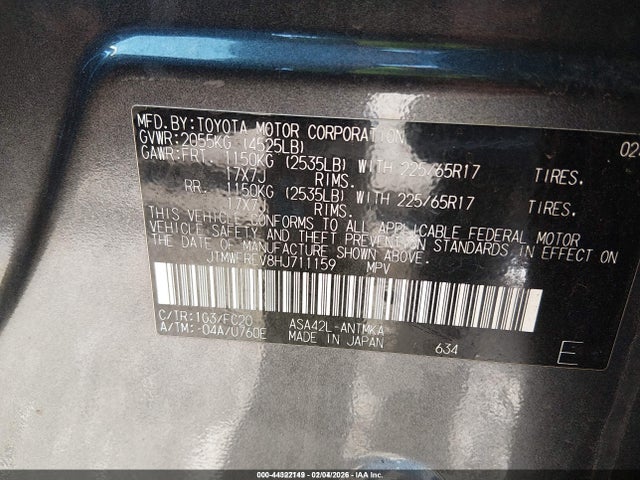 2017 TOYOTA RAV4 JTMWFREV8HJ711159 Photo 8