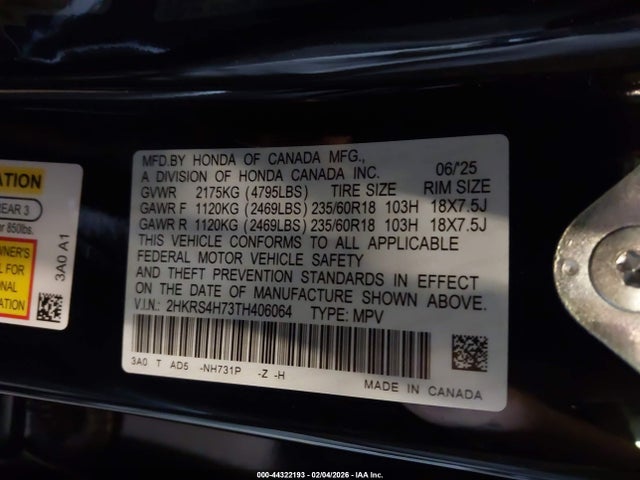 Honda Cr-v Ex-l Awd 2026 2HKRS4H73TH406064 Image 9