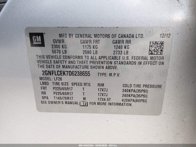 2013 CHEVROLET EQUINOX 2GNFLCEK7D6238655 Photo 8