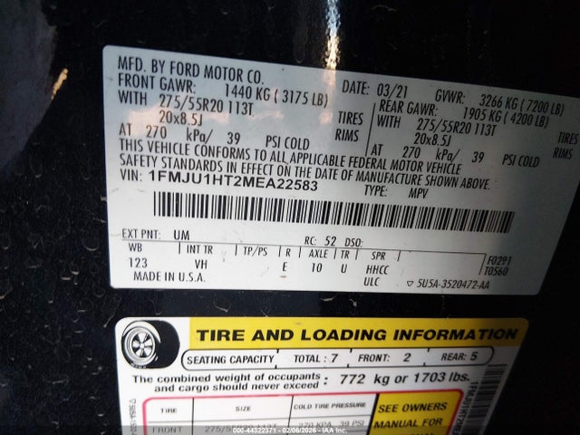 2021 FORD EXPEDITION 1FMJU1HT2MEA22583 Photo 8