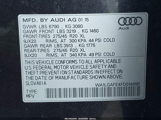 2015 AUDI Q7 WA1LGAFE4FD014996 Photo 8