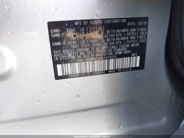 4S4WMAFD9L3459525 Subaru Ascent Premium
