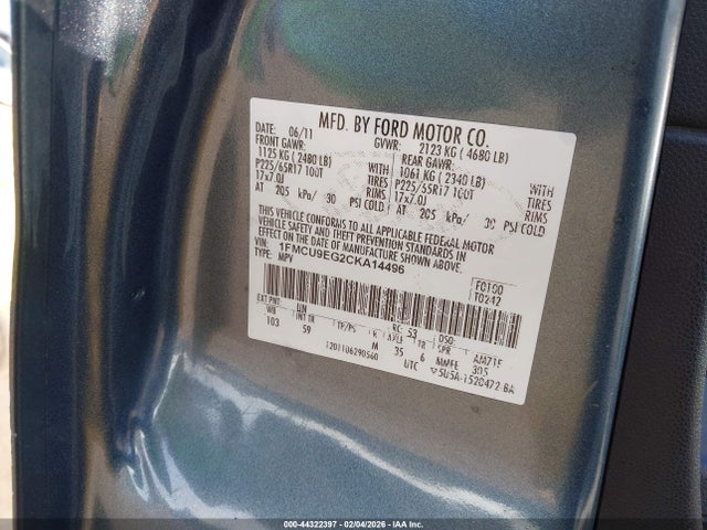 2012 FORD ESCAPE 1FMCU9EG2CKA14496 Photo 8