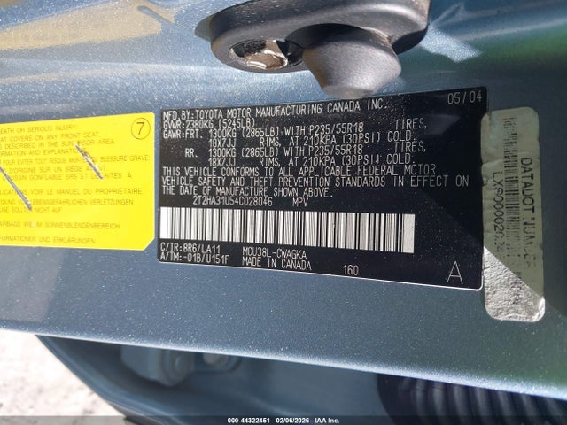 Aukcja sprzedaży 2004 Lexus Rx 330, vin: 2T2HA31U54C028046, numer aukcji: 44322451