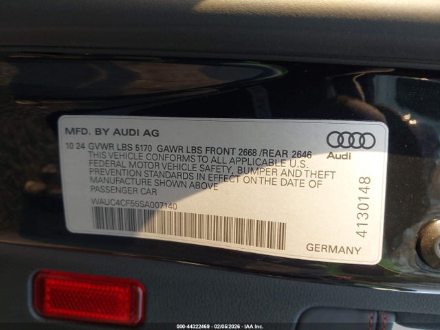 2025 AUDI S5 SPORTBACK WAUC4CF55SA007140 Photo 8