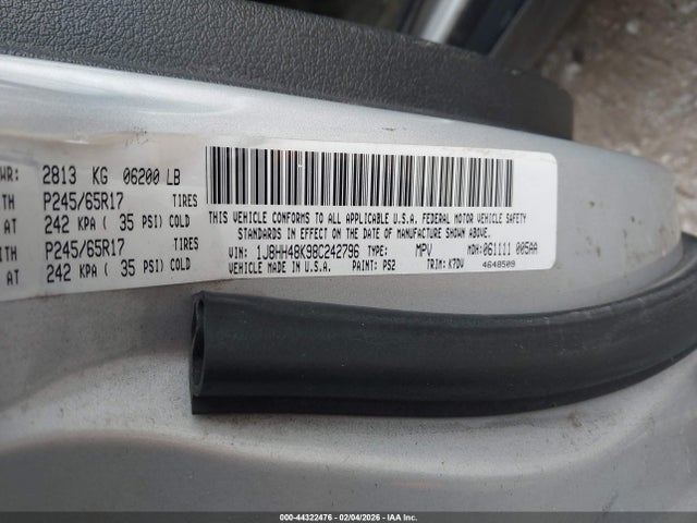 Продажа на аукционе авто 2008 Jeep Commander Sport, vin: 1J8HH48K98C242796, номер лота: 44322476