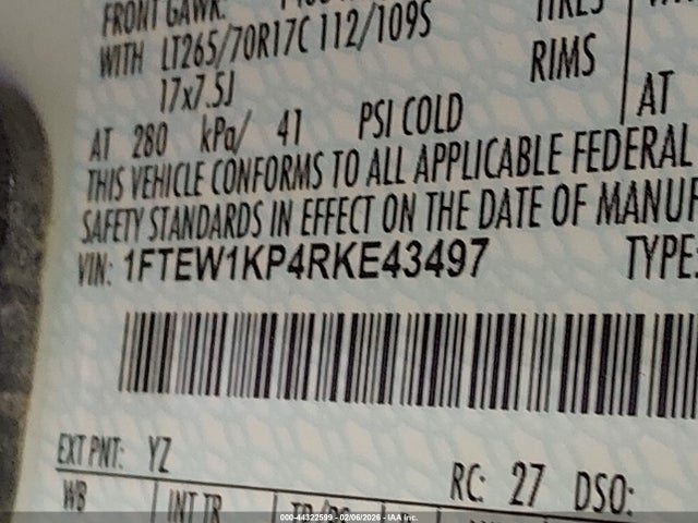 1FTEW1KP4RKE43497 Ford F-150 Xl