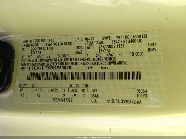 1FTEX1LPXRKE39028 Ford F-150 Xl