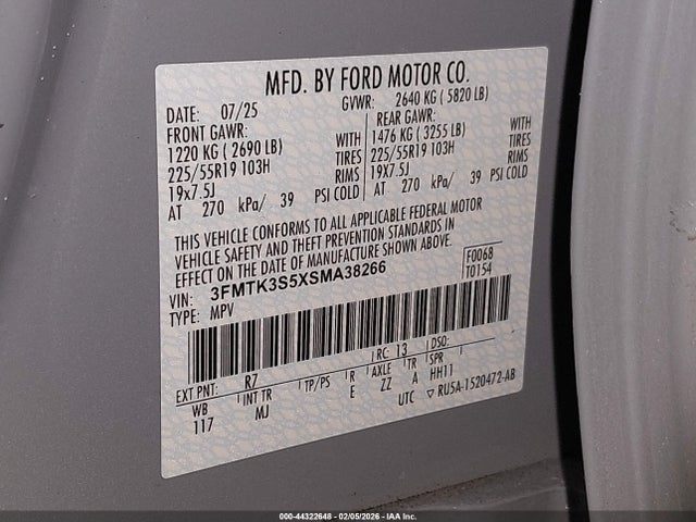 3FMTK3S5XSMA38266 Ford Mustang Mach-e Premium