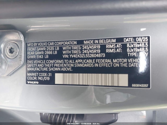 Продаж на аукціоні авто 2025 Volvo Ex30 Ultra Twin Motor Performance, Fully Electric, vin: YV4EK3ZL5S2604873, номер лоту: 44322661
