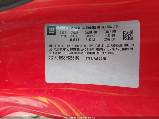 2014 CHEVROLET CAMARO 2G1FC1E33E9256102 Photo 8