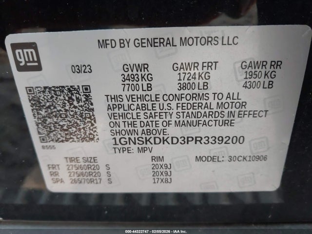 Chevrolet Suburban 4wd Z71 2023 1GNSKDKD3PR339200 Image 9