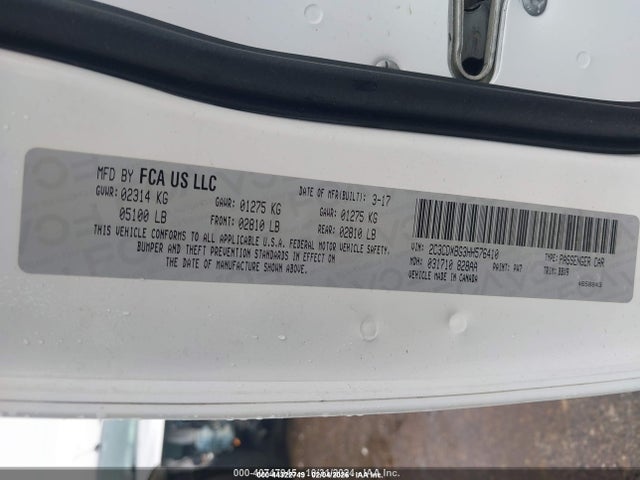 Aukcja sprzedaży 2017 Dodge Charger Se Rwd, vin: 2C3CDXBG3HH576410, numer aukcji: 44322749