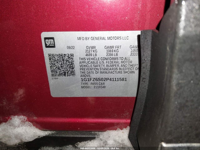 1G1FZ6S02P4111581 Chevrolet Bolt Euv Fwd Premier