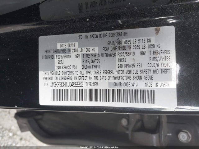 Aukcja sprzedaży 2018 Mazda Cx-5 Touring, vin: JM3KFBCM1J0459953, numer aukcji: 44322822