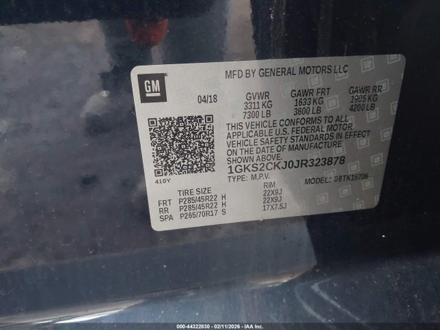 1GKS2CKJ0JR323878 GMC YUKON DENALI